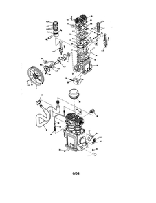 Crankshaft And Cylinder Diagram and Parts List for TS4L5  Ingersoll Rand Compressor